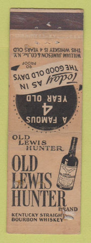 Matchbook Cover - Old Lewis Hunter Whiskey WORN