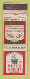 Matchbook Cover - Black Knight Dry Gin Belgium Glen Garry WEAR