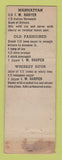 Matchbook Cover - IW Harper Whiskey Fort Worth TX Drug Selling System  WORN