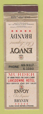 Matchbook Cover - Envoy Brandy Liquor South Africa WORN