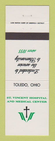 Matchbook Cover - St Vincent Hospital Medical Center Toledo OH