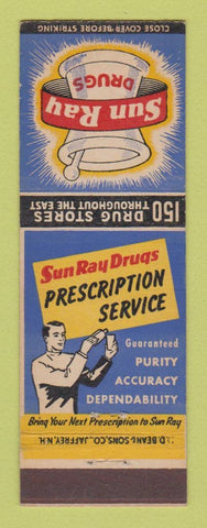 Matchbook Cover - Sun Ray Drug Stores DD Bean