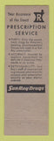 Matchbook Cover - Sun Ray Drug Stores DD Bean
