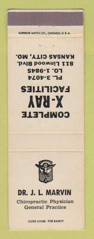 Matchbook Cover - Dr JL Marvin Chiropractor Kansas City MO Moose Lodge