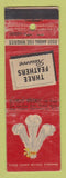 Matchbook Cover - Three Feather Reserve Whiskey feature WORN