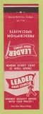 Matchbook Cover - Leader Drug Stores