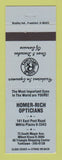 Matchbook Cover - Homer Rice Opticians White Plains Yorktown NY