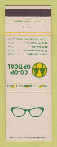 Matchbook Cover - COOP Optical Akron Stow Canton OH