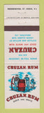 Matchbook Cover - Cruzan Rum Frederiksted St Croix VI Liquor