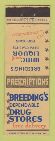 Matchbook Cover - Breeding's Drug Stores