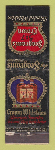Matchbook Cover - Seagram's 5&7 Crown Whiskey feature WORN