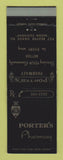 Matchbook Cover - Porter's Drug Store Moon Township PA