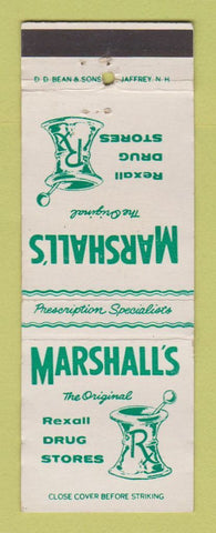 Matchbook Cover - Marshall's Drug Stores Rexall