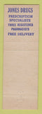 Matchbook Cover - Jones Drug Store Youngstown OH WEAR