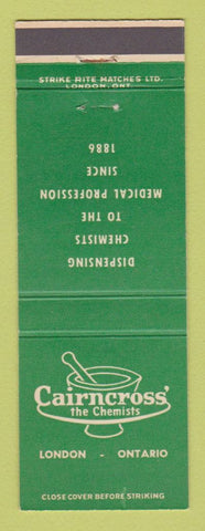 Matchbook Cover - Cairncross Drugs London ON