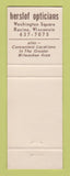 Matchbook Cover - Herslof Opticians Racine WI
