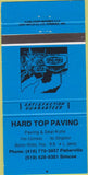 Matchbook Cover - Hard Top Paving Fisherville Simcoe ON 30 Strike