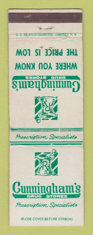 Matchbook Cover - Cunningham's Drug Store