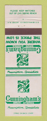 Matchbook Cover - Cunningham's Drug Store