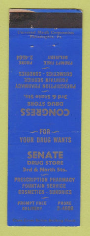 Matchbook Cover - Senate Drug Stores Congress Philadelphia? WEAR