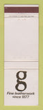 Matchbook Cover - G Fine Leather Work Walsall London UK England
