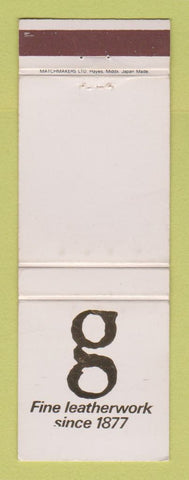 Matchbook Cover - G Fine Leather Work Walsall London UK England