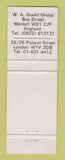 Matchbook Cover - G Fine Leather Work Walsall London UK England