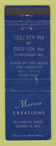 Matchbook Cover - Marina Creations London ON WEAR