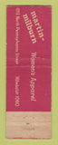 Matchbook Cover - Martin Milburn Women's Clothes Indianapolis IN