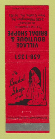 Matchbook Cover - Village Boutique Bridal Shoppe New Castle PA RED