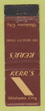 Matchbook Cover - Kerr's Store Oklahoma City OK WEAR