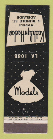 Matchbook Cover - Kathlyn Hecker Models Adelaide Australia