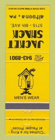Matchbook Cover - Jacket Shack Men's Clothes Altoona PA