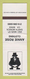 Matchbook Cover - Annie Rose Clothing Santa Monica CA SAMPLE WORN