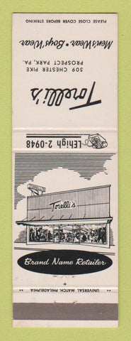 Matchbook Cover - Torelli's Men's Clothes Prospect Park PA