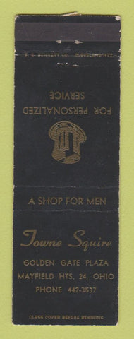 Matchbook Cover - Towne Square Men's Clothes Mayfield Heights OH WORN BACK