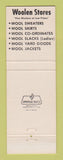 Matchbook Cover Traverse City Bay Woolens Ludington Sault Ste Marie Cadillac MI