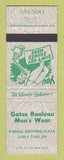 Matchbook Cover - Gates Rouleau Men's Clothes Canada