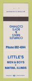 Matchbook Cover - Little's Men's Clothes Rantoul IL