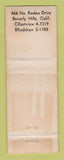 Matchbook Cover - Carroll Men's Clothes Beverly Hills CA WEAR