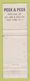 Matchbook Cover - Peck & Peck New York City