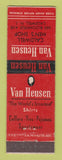 Matchbook Cover - Van Heusen Men's Clothes Caldwell NJ