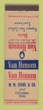 Matchbook Cover - Van Heusen Men's Clothes WW Evans Columbia TN