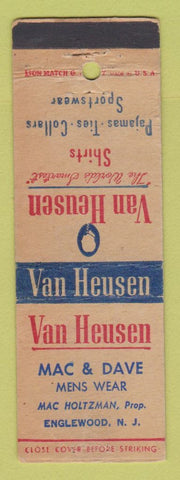 Matchbook Cover - Van Heusen Men's Clothes Mac & Dave Englewood NJ