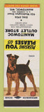Matchbook Cover - Manitowoc Outlet Store Clothes Manitowoc WI Terrier