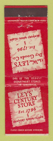 Matchbook Cover - Leys' Century Store Newport RI Department Store