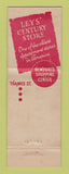 Matchbook Cover - Leys' Century Store Newport RI Department Store