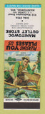 Matchbook Cover - Manitowoc Outlet Store Clothes Manitowoc WI