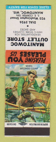 Matchbook Cover - Manitowoc Outlet Store Clothes Manitowoc WI