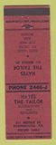 Matchbook Cover - Hayes The Tailor Portsmouth VA Men's Clothes